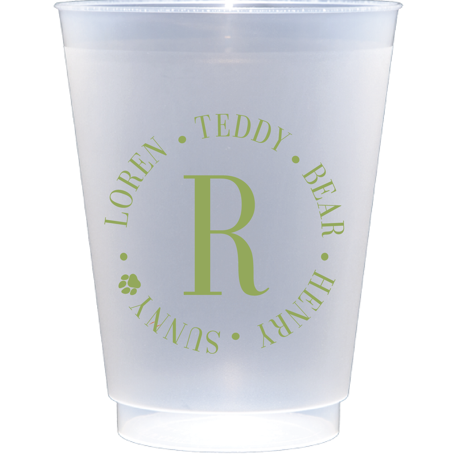 traditional name circle | shatterproof frosted flex
