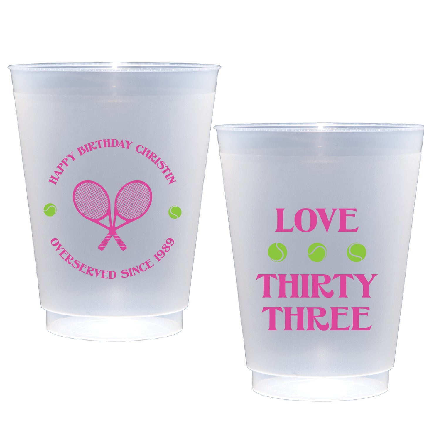 Personalized tennis birthday | Frosted Flex Cup