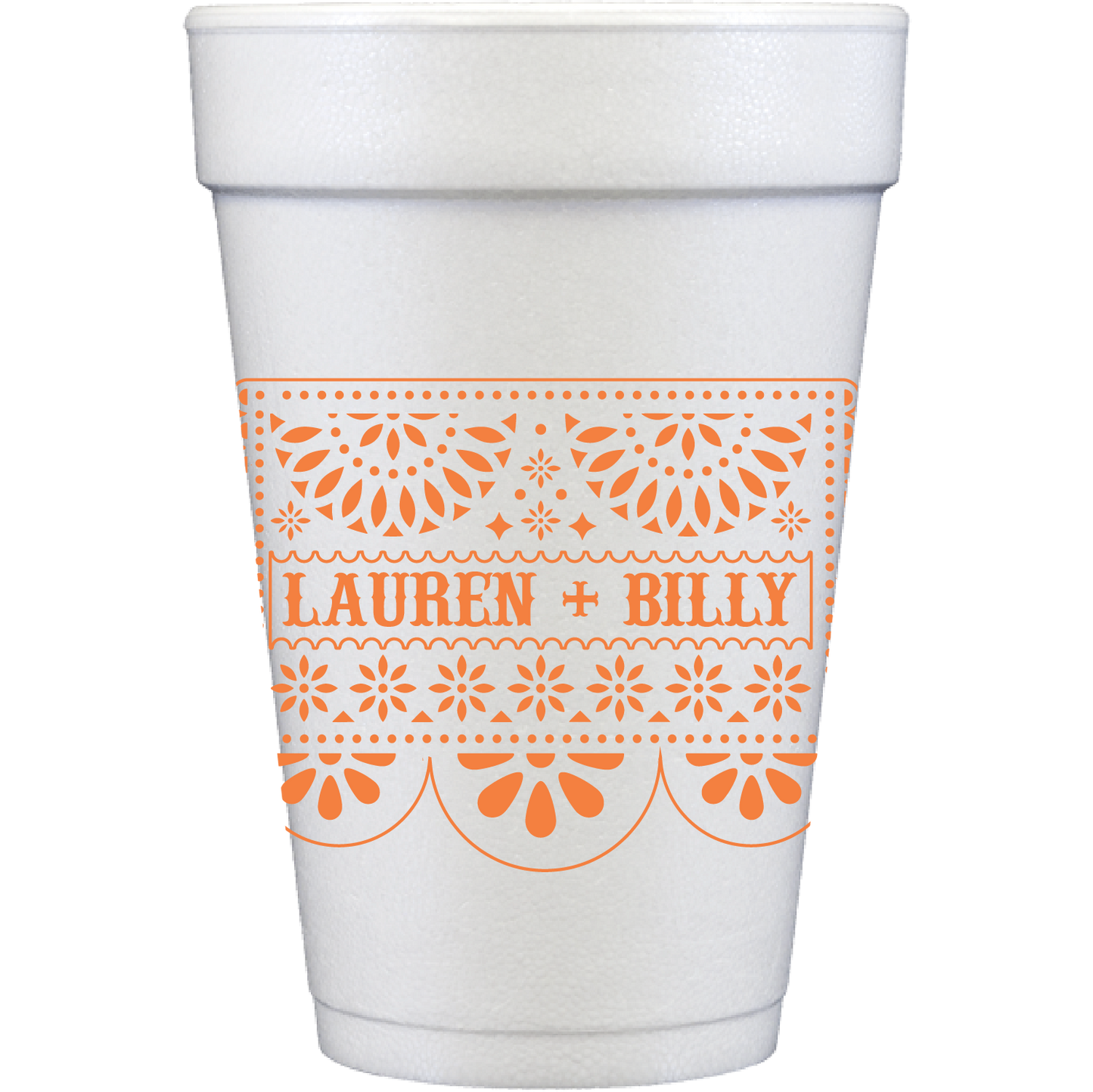 fiesta themed custom styrofoam cups