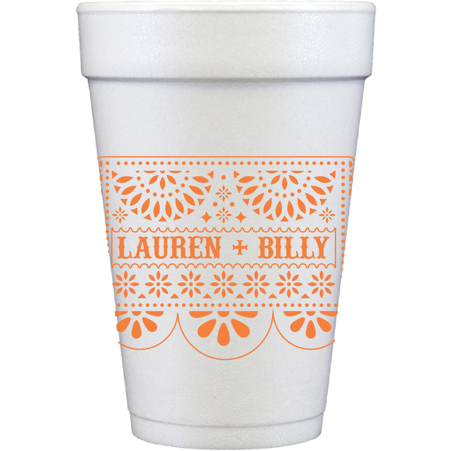 fiesta themed custom styrofoam cups
