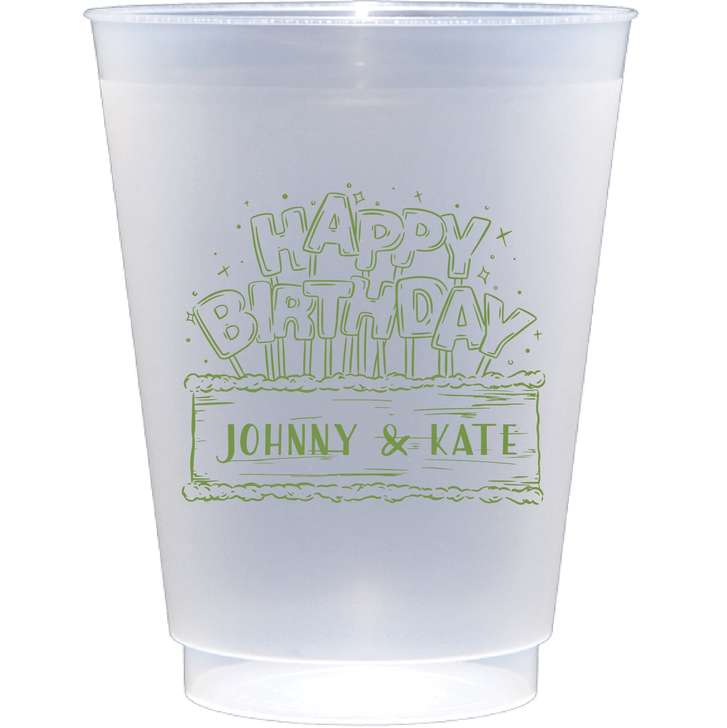 Personalized birthday cake Personalized house sketch | Frosted Flex Cup