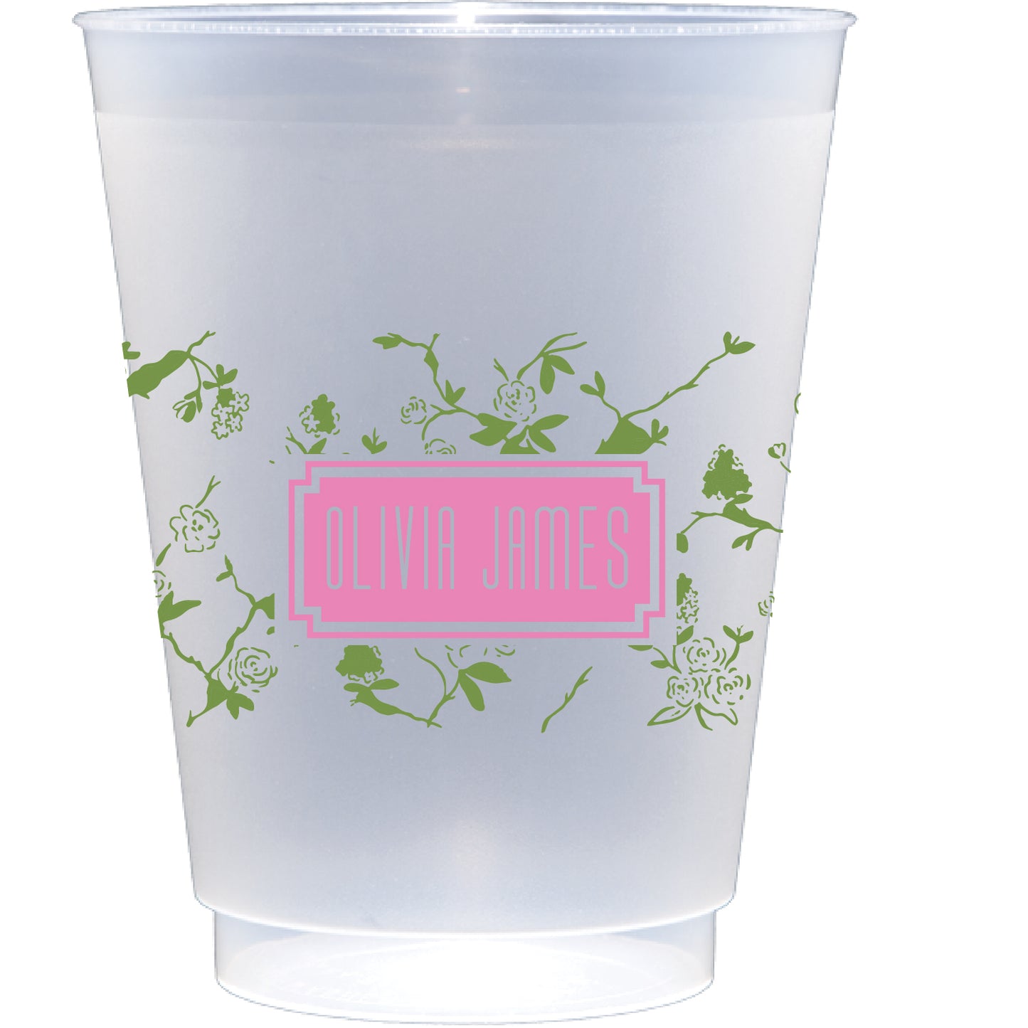 Personalized chinoiserie border | Frosted Flex Cup
