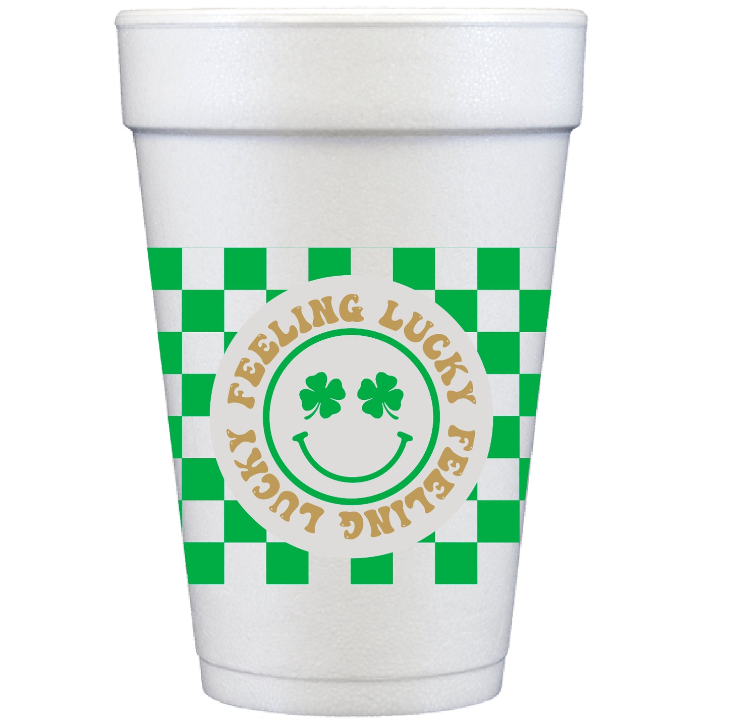smiley luck | styrofoam cups
