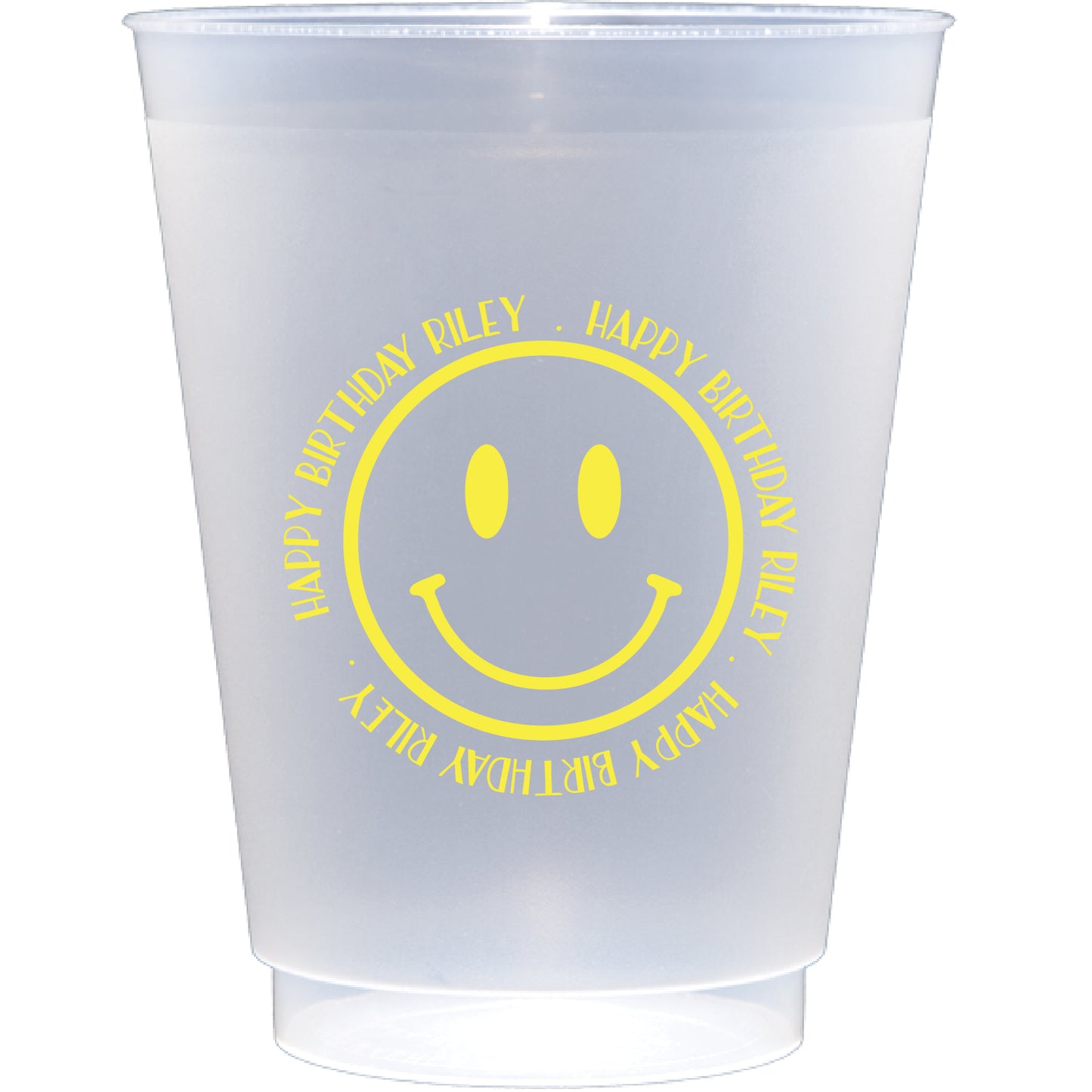 Personalized birthday smiley | Frosted Flex Cup