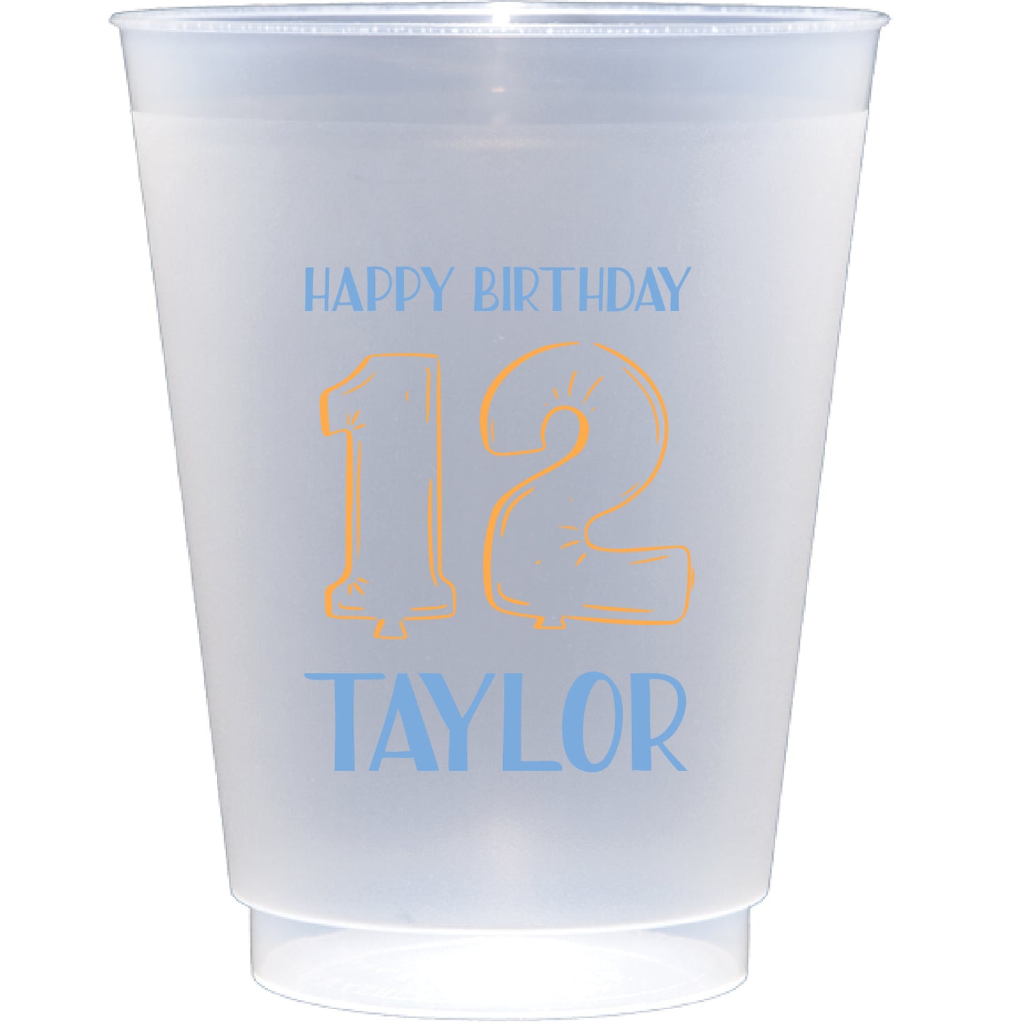 Personalized birthday number balloons | Frosted Flex Cup