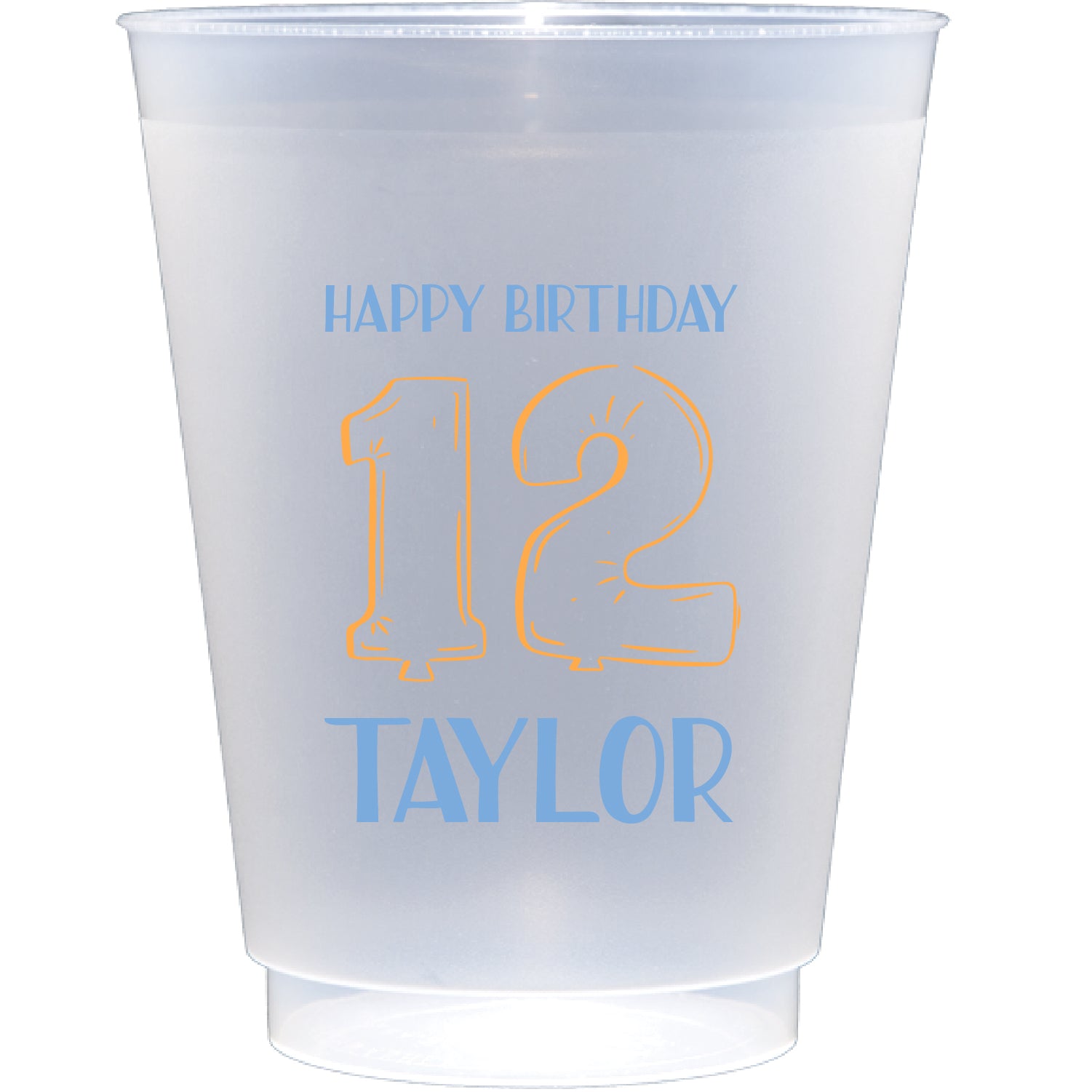 Personalized birthday number balloons | Frosted Flex Cup