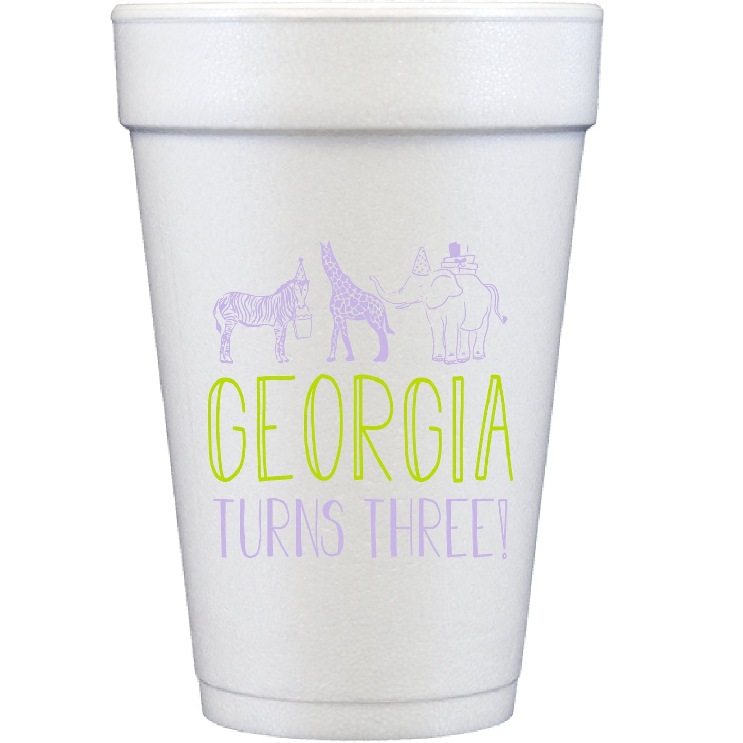 party animals sketch | styrofoam cups
