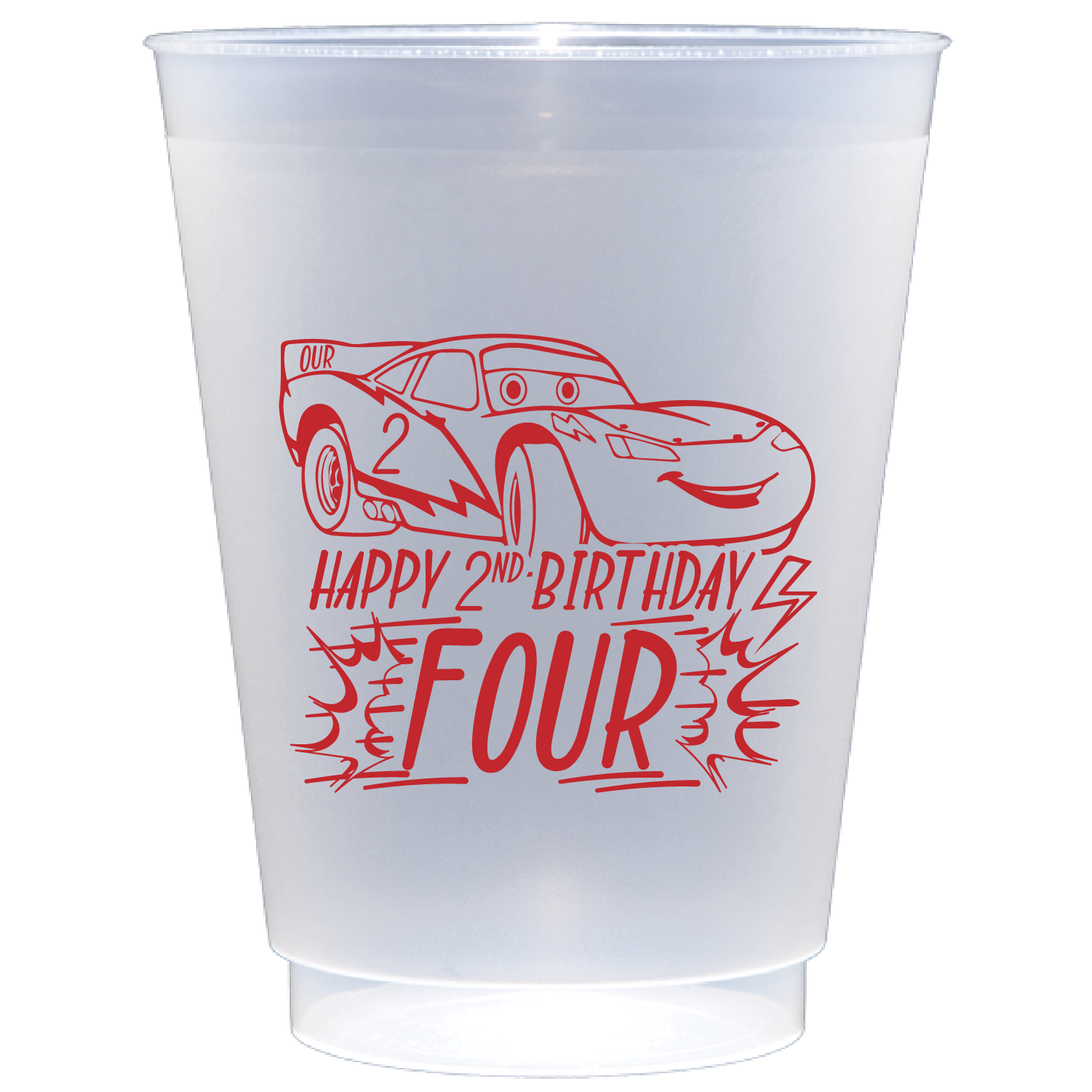 Lighting McQueen Birthday | Frosted Flex Cup