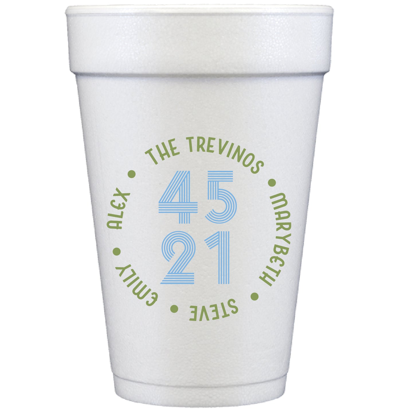retro name circle | styrofoam cups