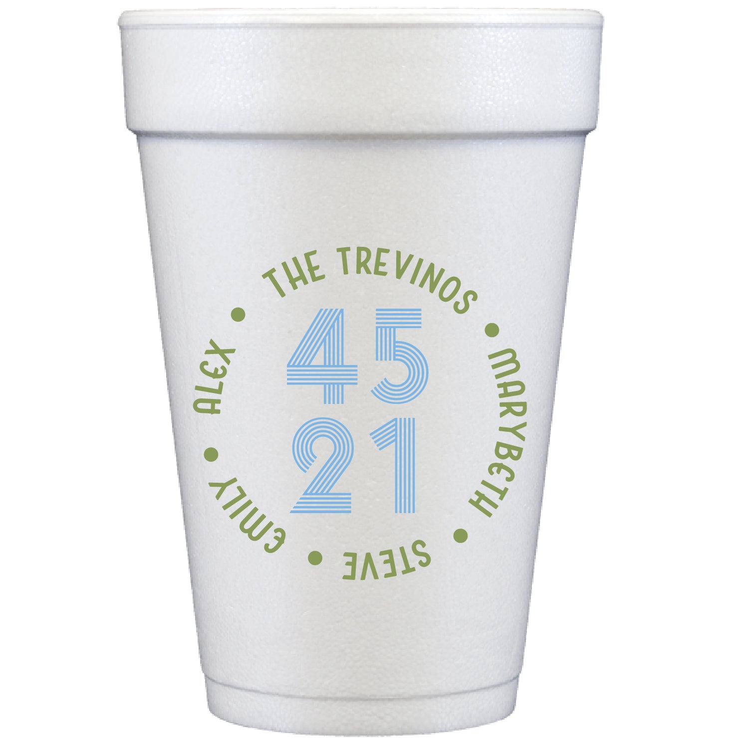 retro name circle | styrofoam cups
