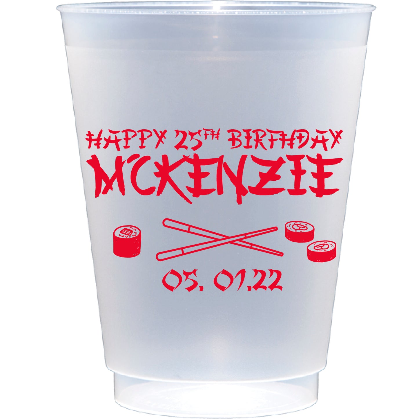 personalized sushi party  | Frosted Flex Cup