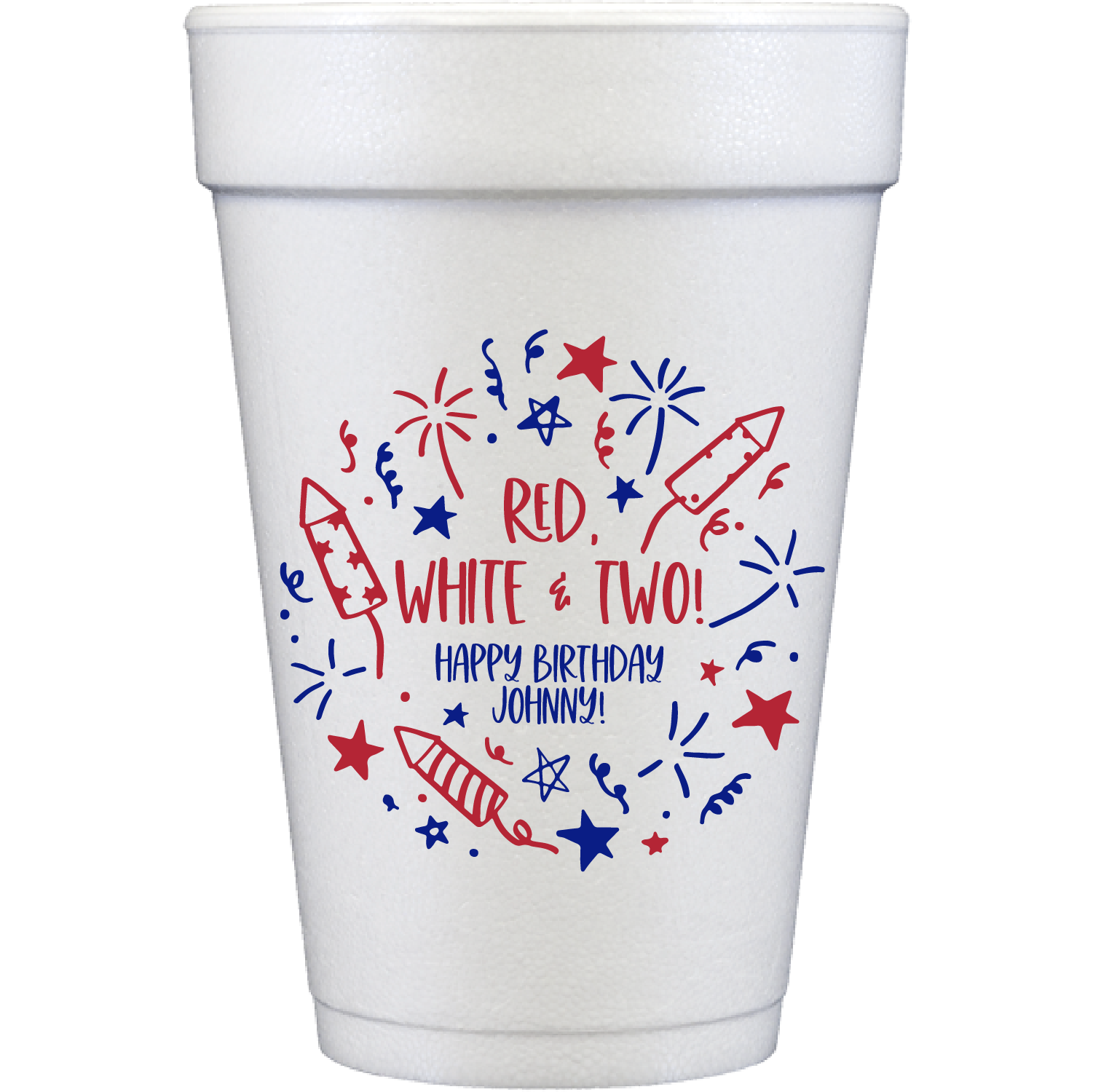 personalized patriotic birthday | styrofoam cup