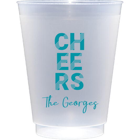personalized retro cheers | Frosted Flex Cup