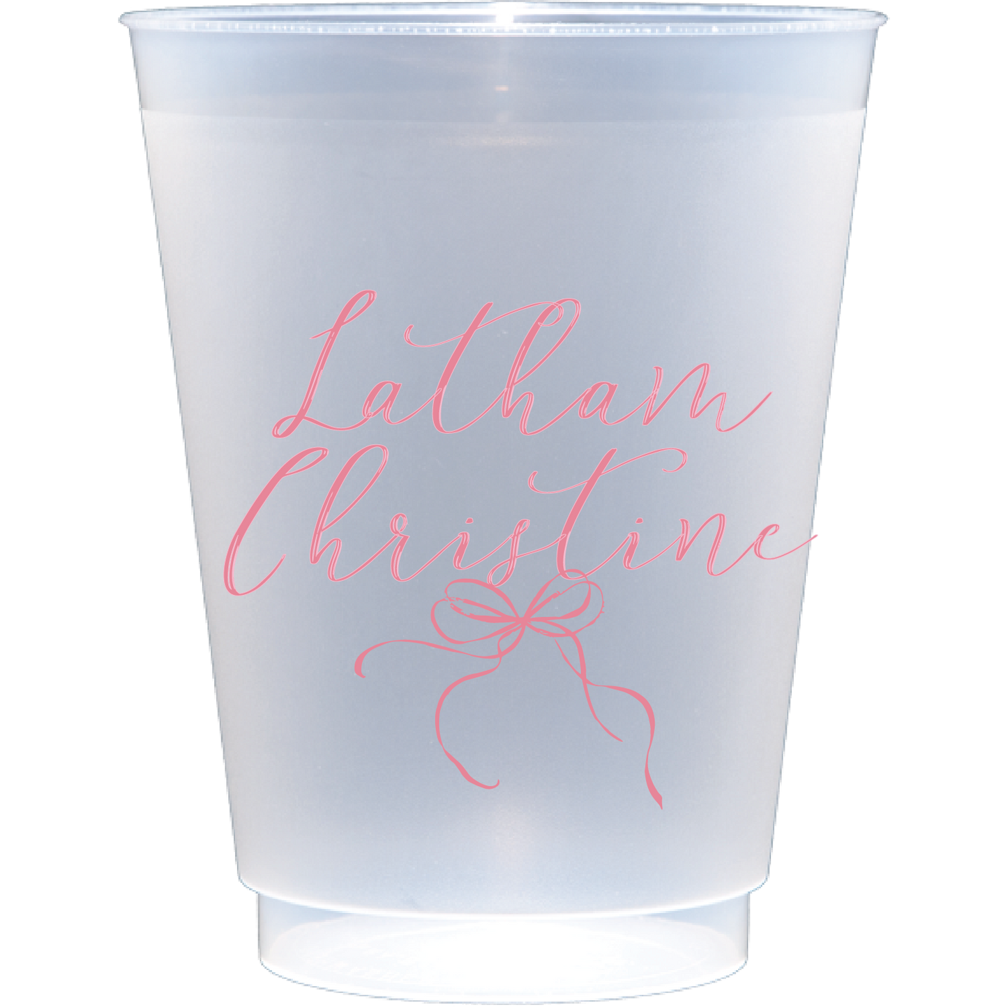 Personalized cursive bow | Frosted Flex Cup