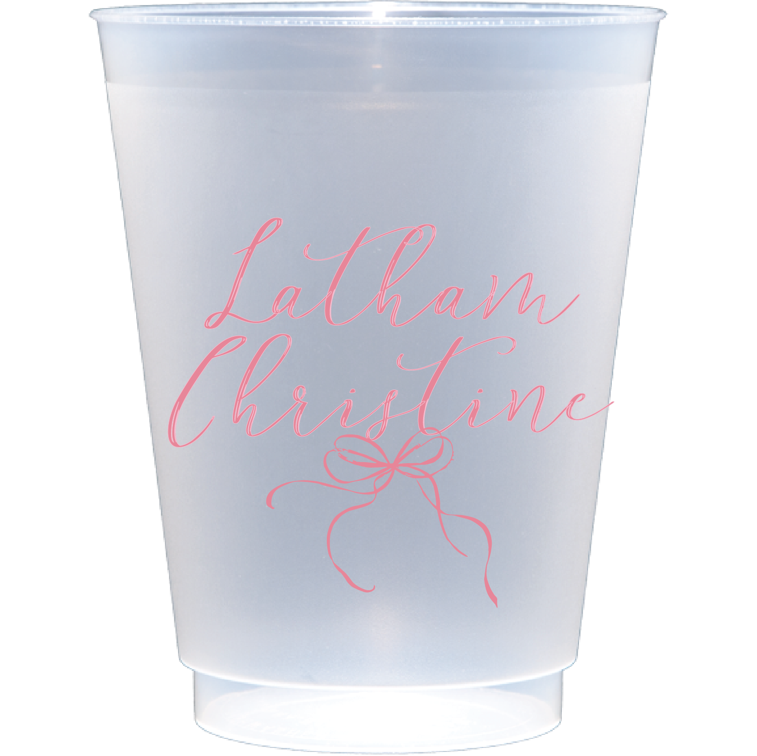 Personalized cursive bow | Frosted Flex Cup