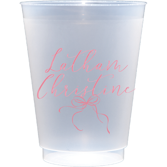 Personalized cursive bow | Frosted Flex Cup