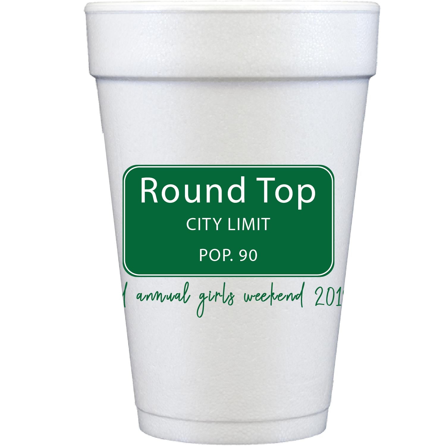 personalized city limits | styrofoam cup
