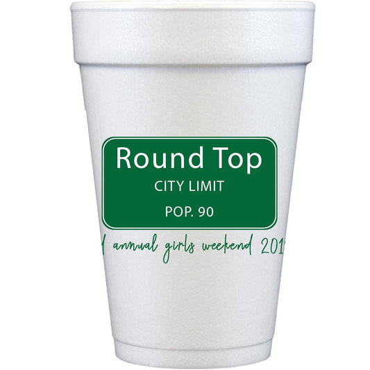 personalized city limits | styrofoam cup