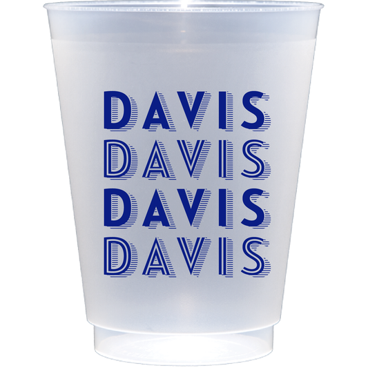 personalized stacked family name | Frosted Flex Cup