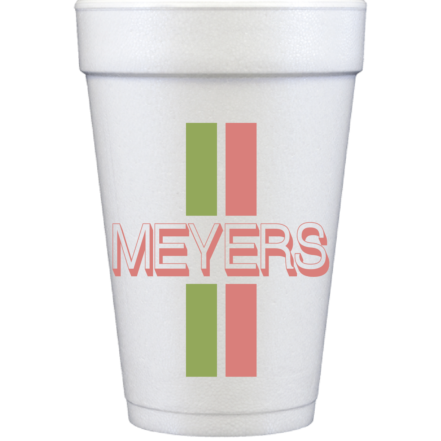 Personalized double stripe name | styrofoam cup