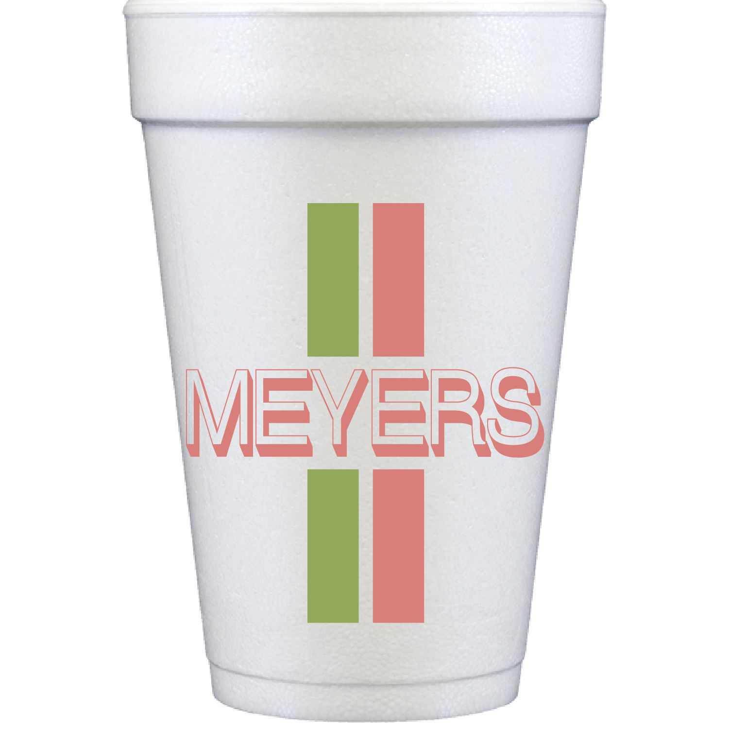 Personalized double stripe name | styrofoam cup