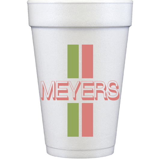 Personalized double stripe name | styrofoam cup