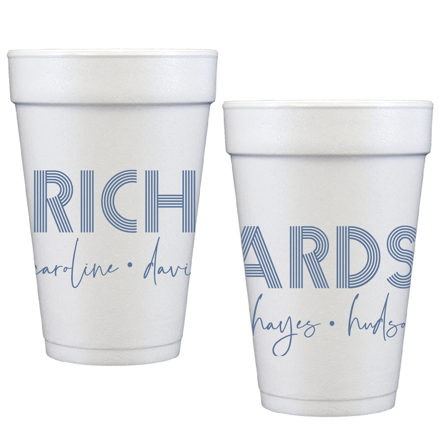 personalized family name custom styrofoam cups