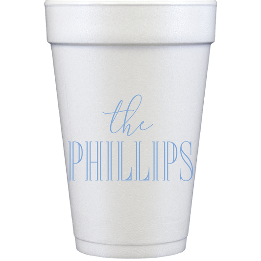 Personalized last name | styrofoam cup