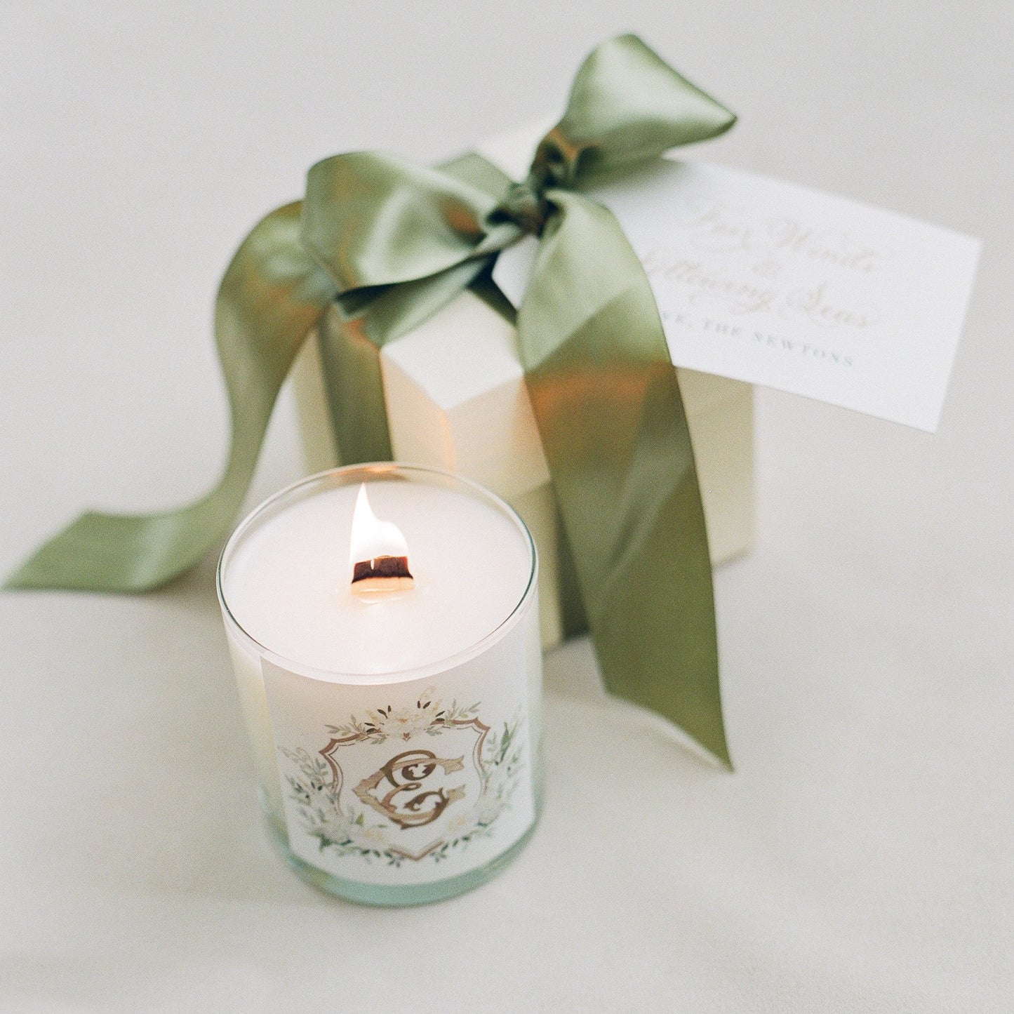 Personalized wedding crest candle sticker