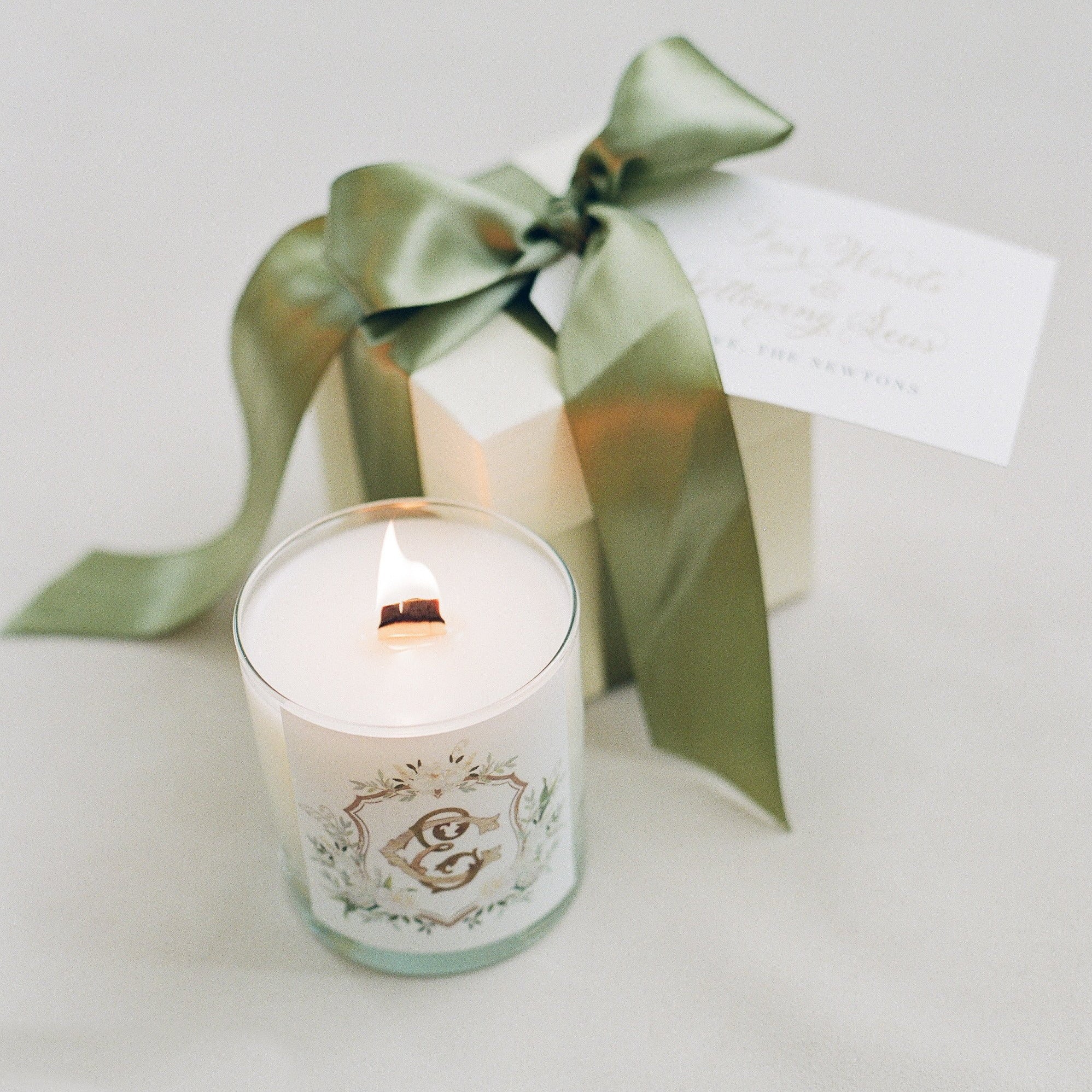 Personalized wedding crest candle sticker
