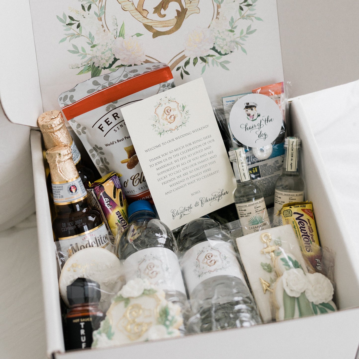 Wedding welcome box layout