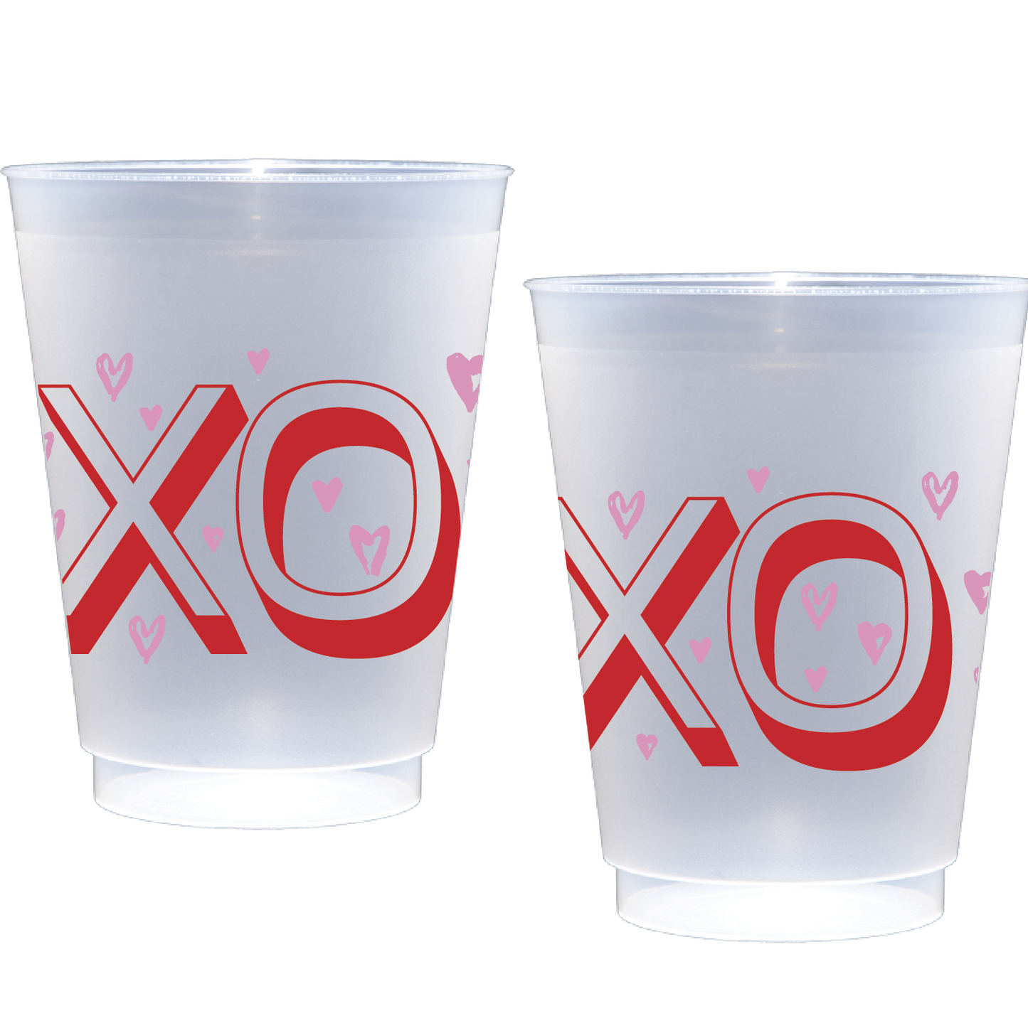 Valentines xo cups | Frosted Flex Cup