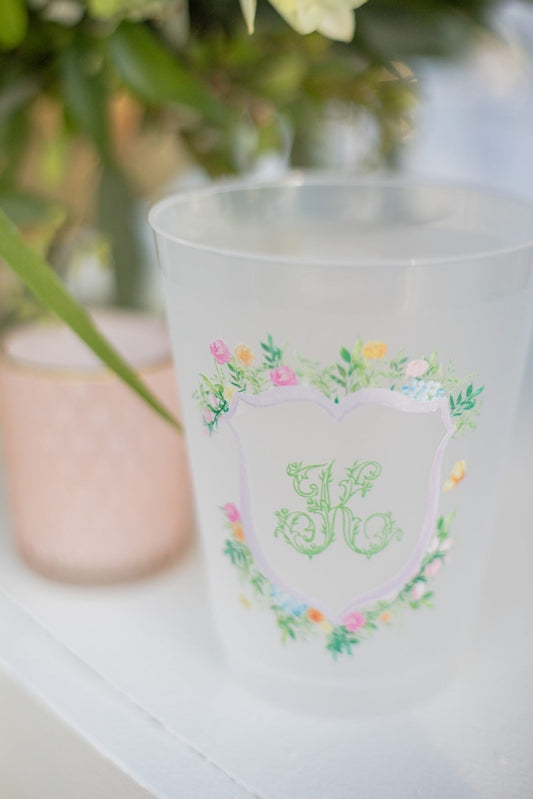 monogram bloom personalized styrofoam cups – The Essential Market
