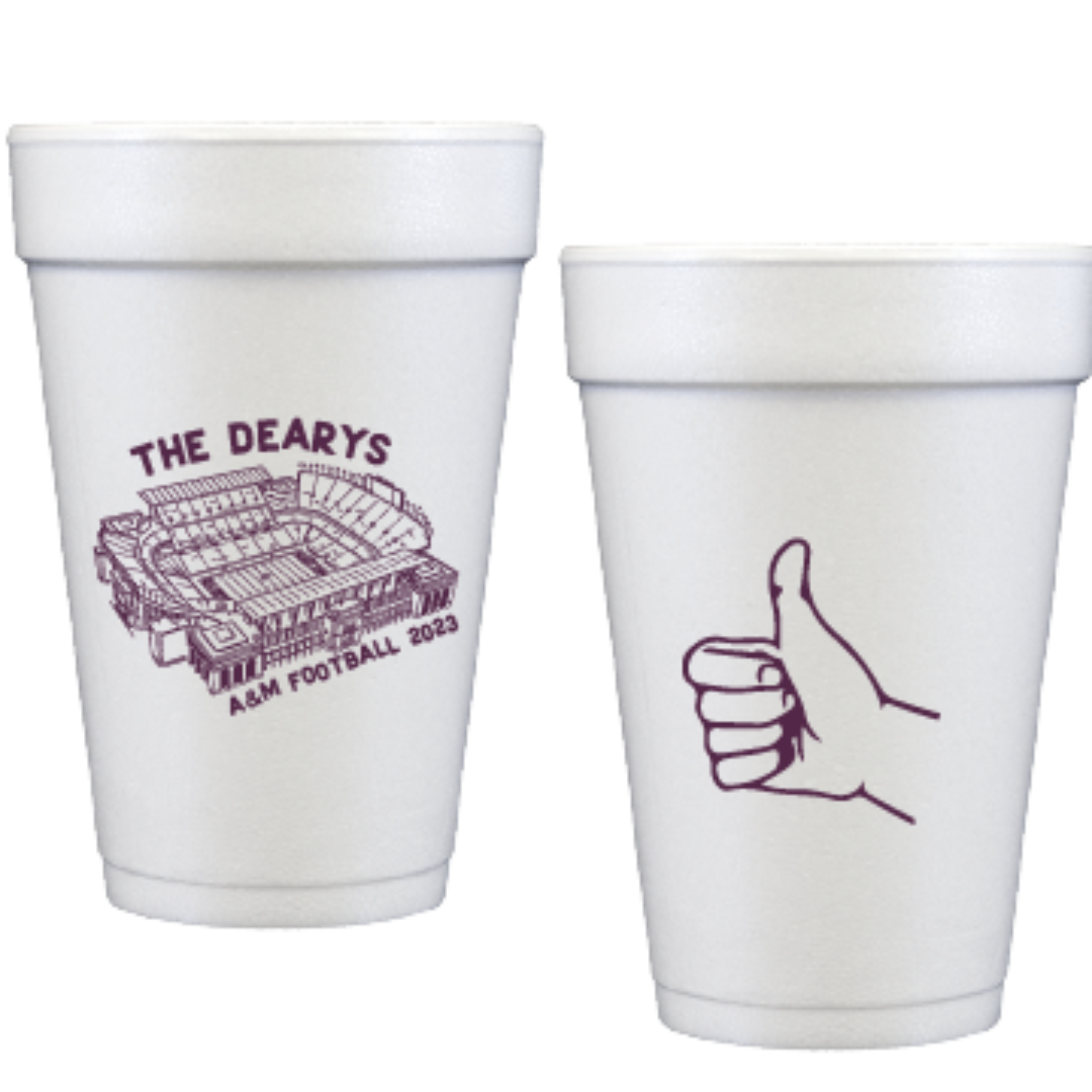a&m stadium sketch | styrofoam cups