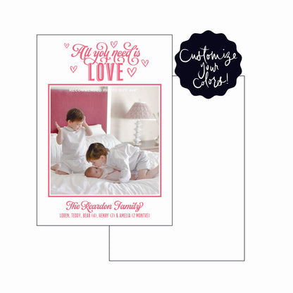 all you need is love | valentine's card | letterpress