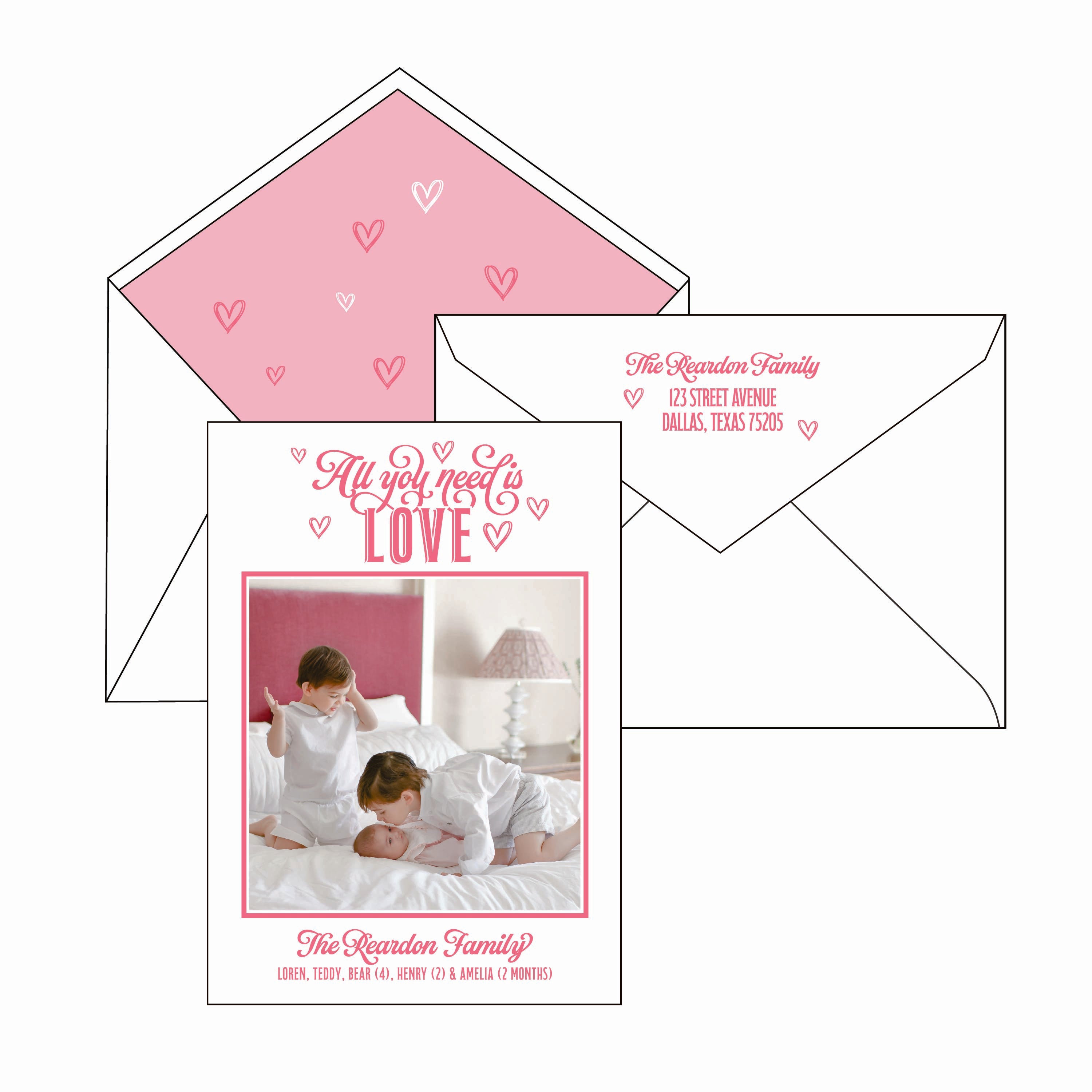all you need is love | valentine's card | letterpress
