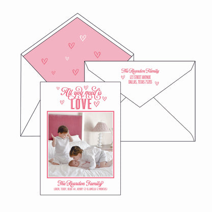 all you need is love | valentine's card | letterpress