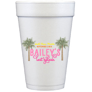 palm tree watercolor | styrofoam cups