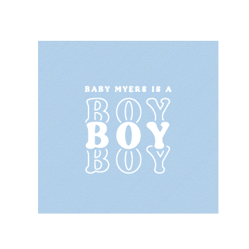 it's a boy | beverage napkins | 3ply or linen