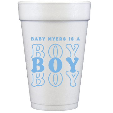 it's a boy | styrofoam cups