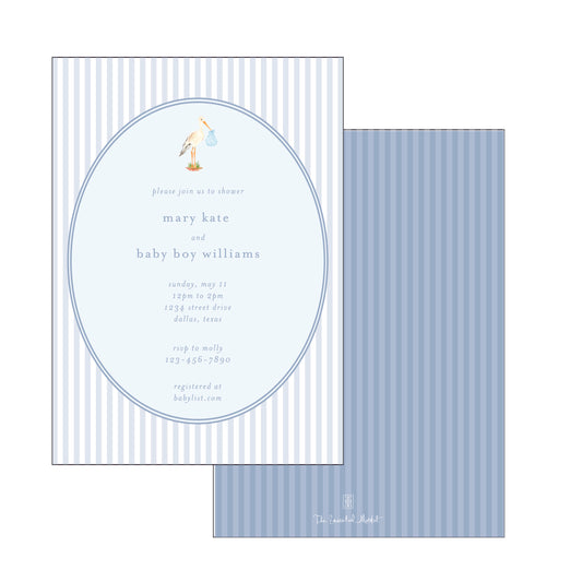 baby boy stork | invitation
