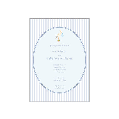 baby boy stork | invitation