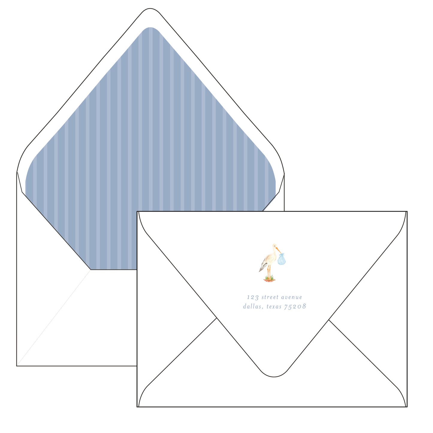 baby boy stork | invitation