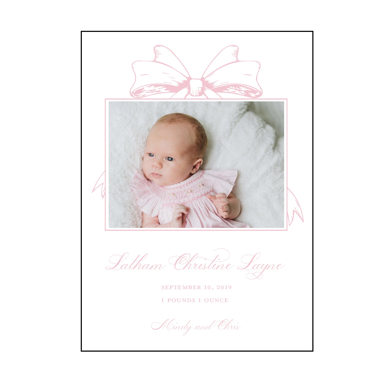 script bow | birth announcement – The Essential Market