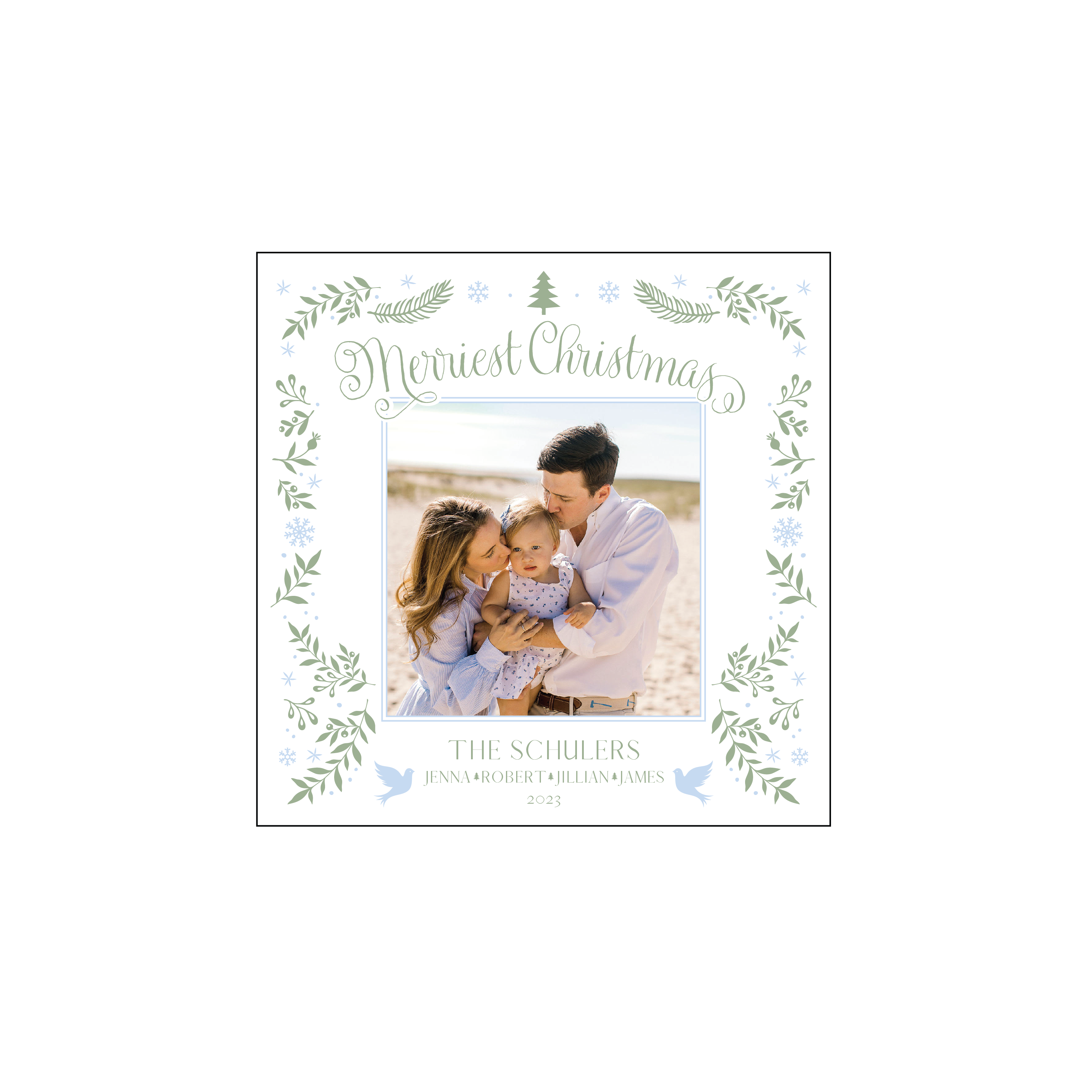 christmas sage | holiday card | digital print