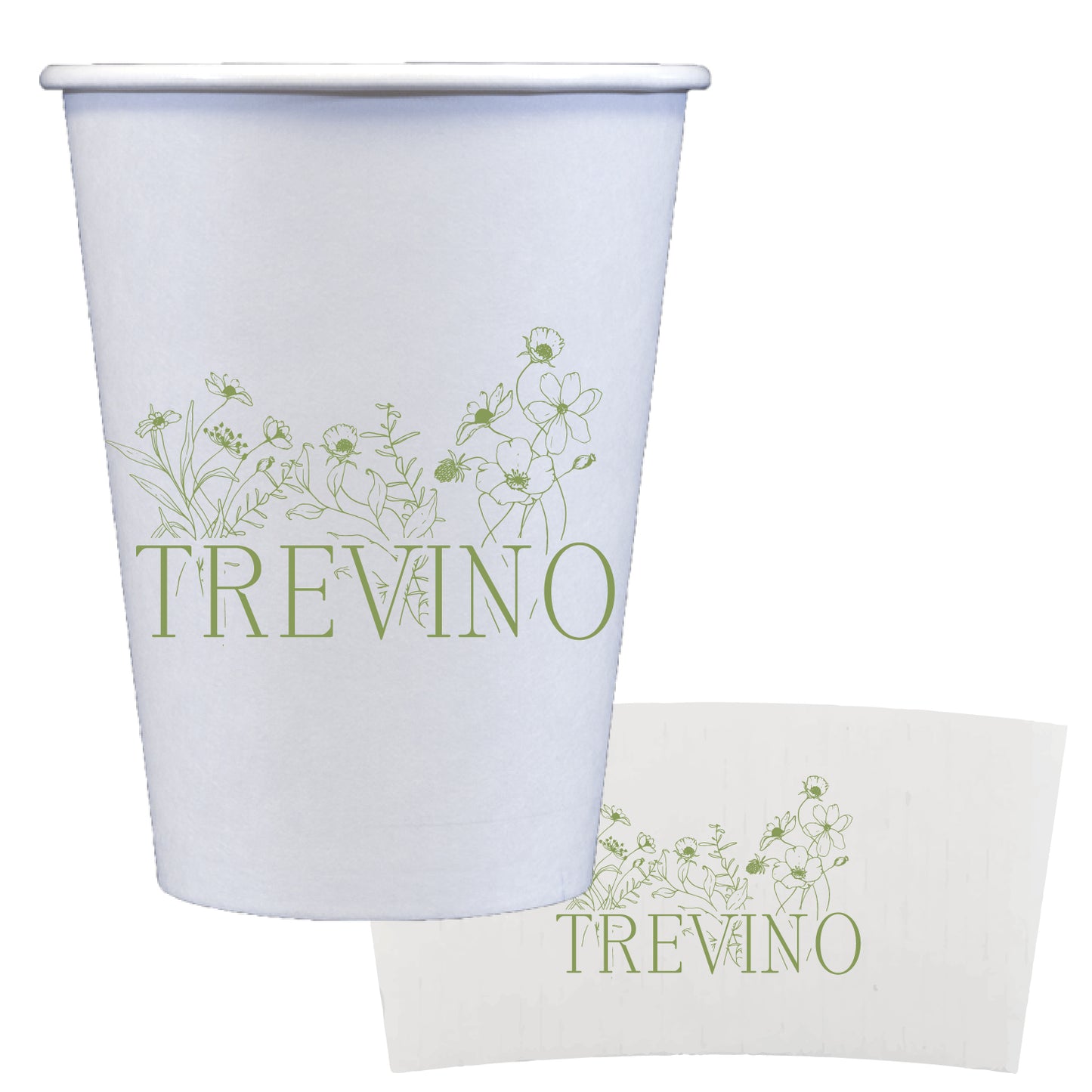 hand drawn florals | coffee cups + sleeves
