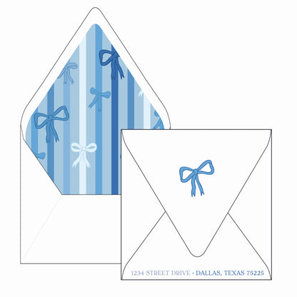 colorful christmas bow | holiday card | digital printed | die-cut shape