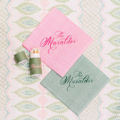 beverage napkins | custom design | solid linen-like, 1-color printing