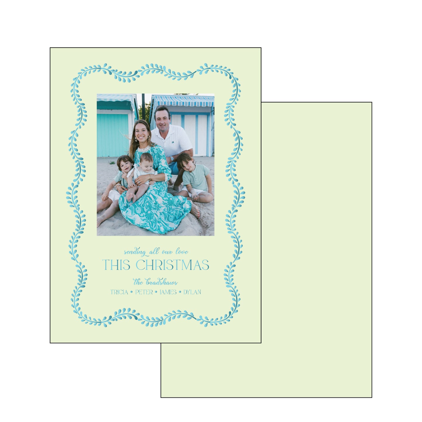 wavy vines | holiday card | foil-stamped