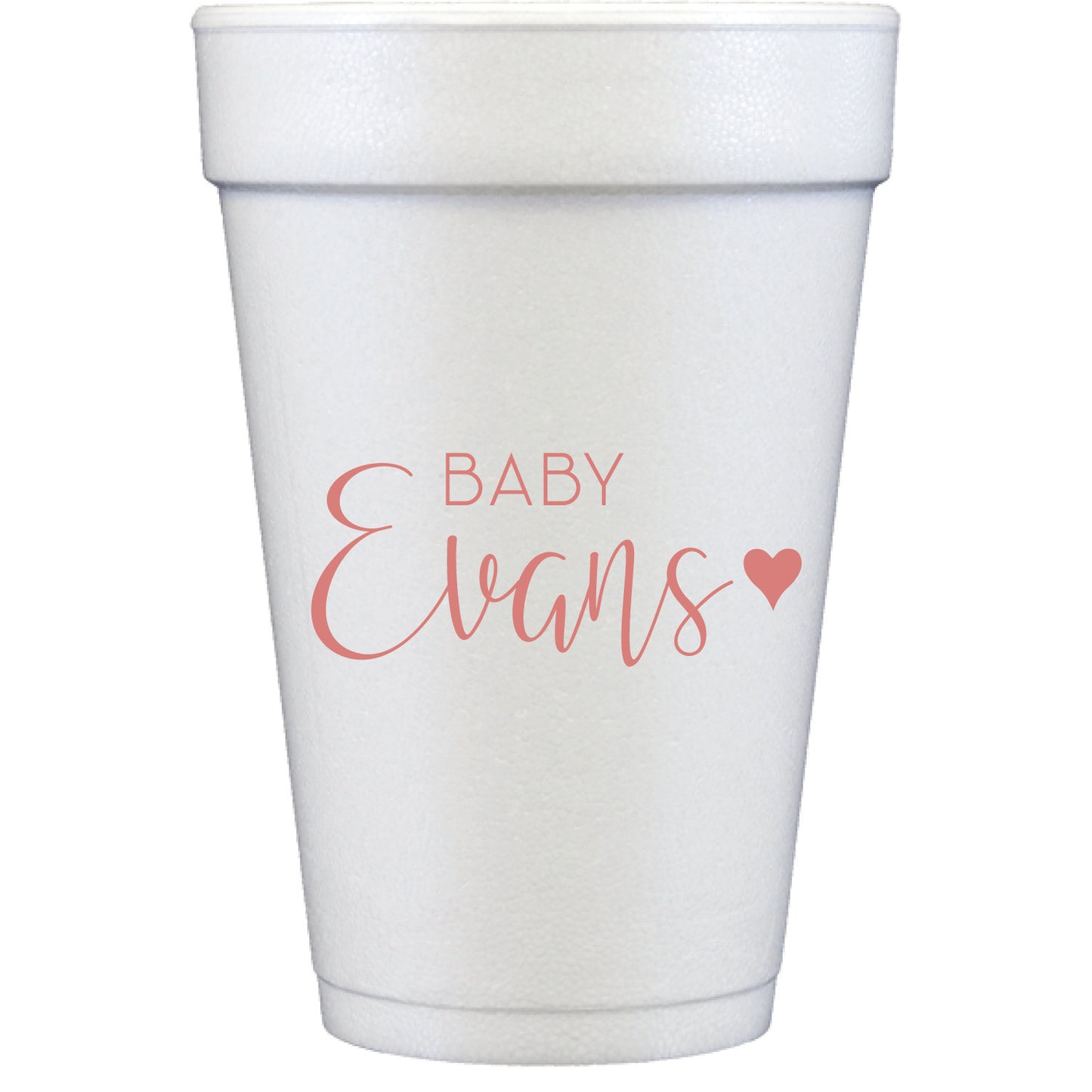 baby heart | styrofoam cups